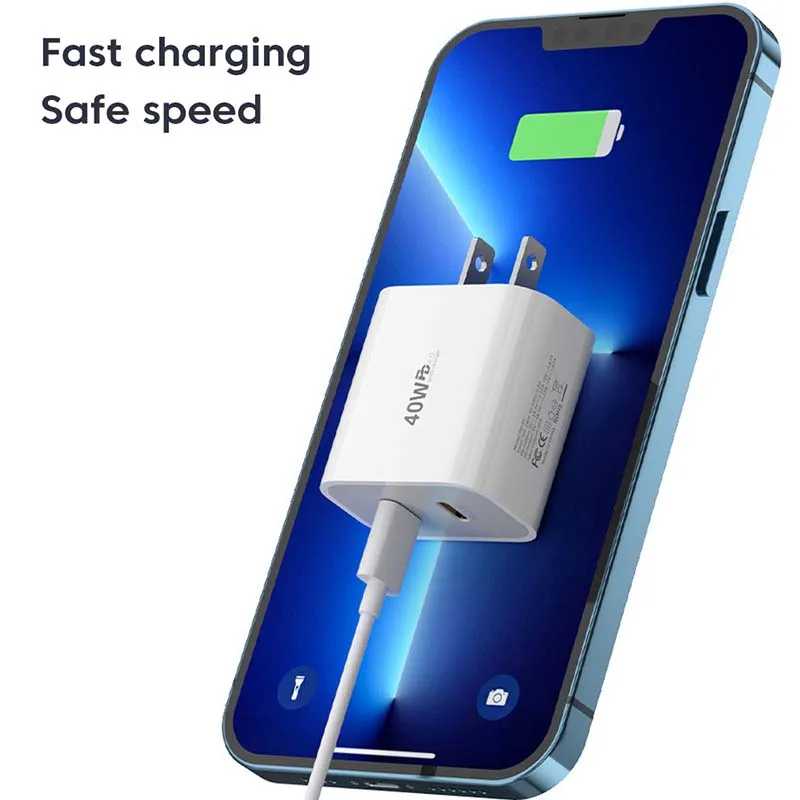 Фотография №2 товара 40 Вт быстрое зарядное устройство 2 порт USB PD зарядное