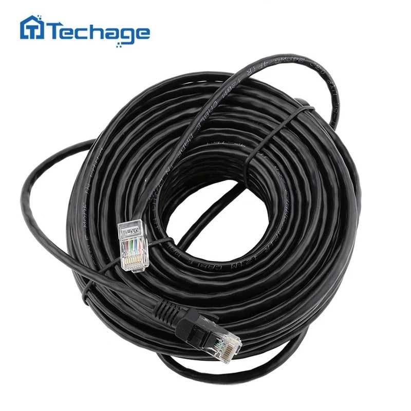 Techage RJ45 10M 20M 30M 50M cat5 Ethernet сетевой кабель патч уличный водонепроницаемый сетевой кабель провода для системы IP-камеры видеонаблюдения POE Доступ к автоматизации здания