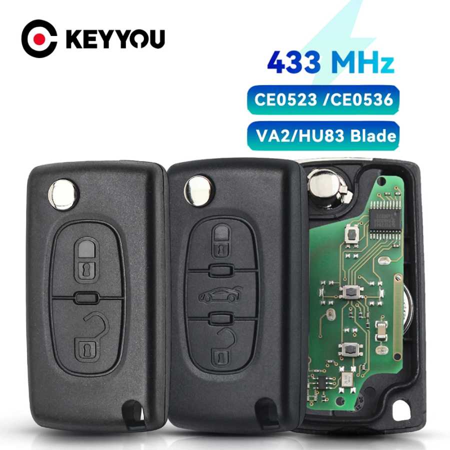 KEYYOU 2/3 кнопки дистанционного ключа автомобиля 433 МГц для Citroen C1 C2 C3 C4 C5 Berlingo Picasso для Peugeot 207 307 ID46 CE0536 CE0523 Стартеры