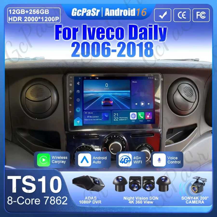 Android 16 Carplay для Iveco Daily 2006-2018 видео автомобильный радиоприемник GPS навигация автомобильный монитор авторадио без экрана 2din GPS DVD видео Автоэлектроника