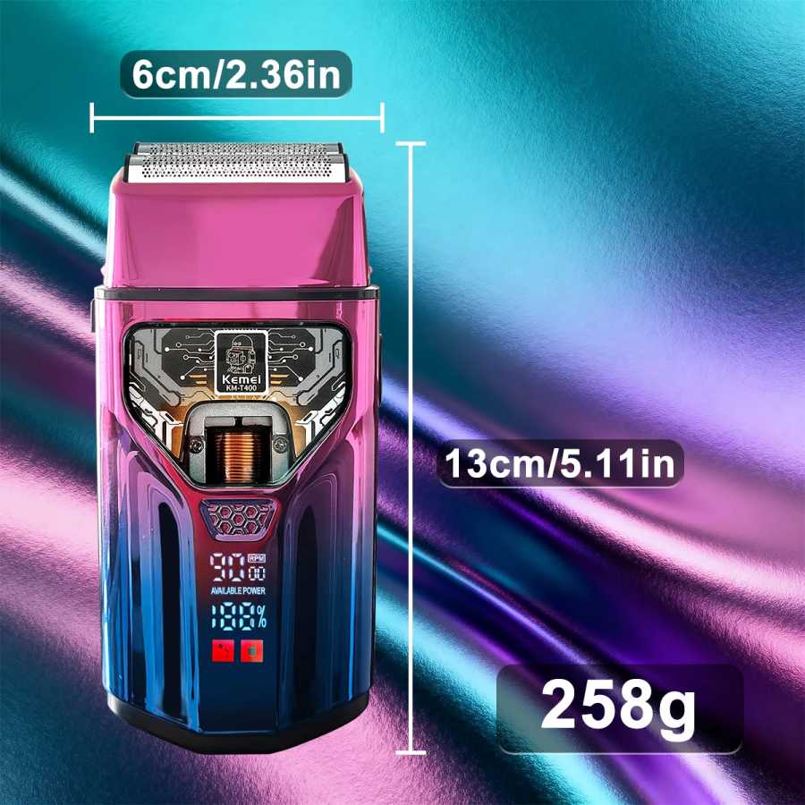 Фотография №5 товара KEMEI KM-T400 Двойная фольга 9000 об/мин 5 Вт Двигатель магнитной
