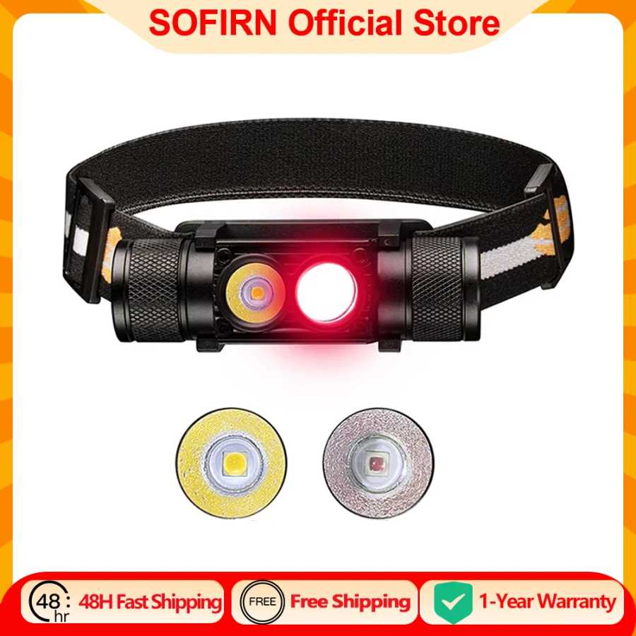H25LR LED 90 High CRI Перезаряжаемый налобный фонарь Мощный легкий налобный фонарик с ярким белым светом 660 нм Темно-красный фонарь Портативное освещение