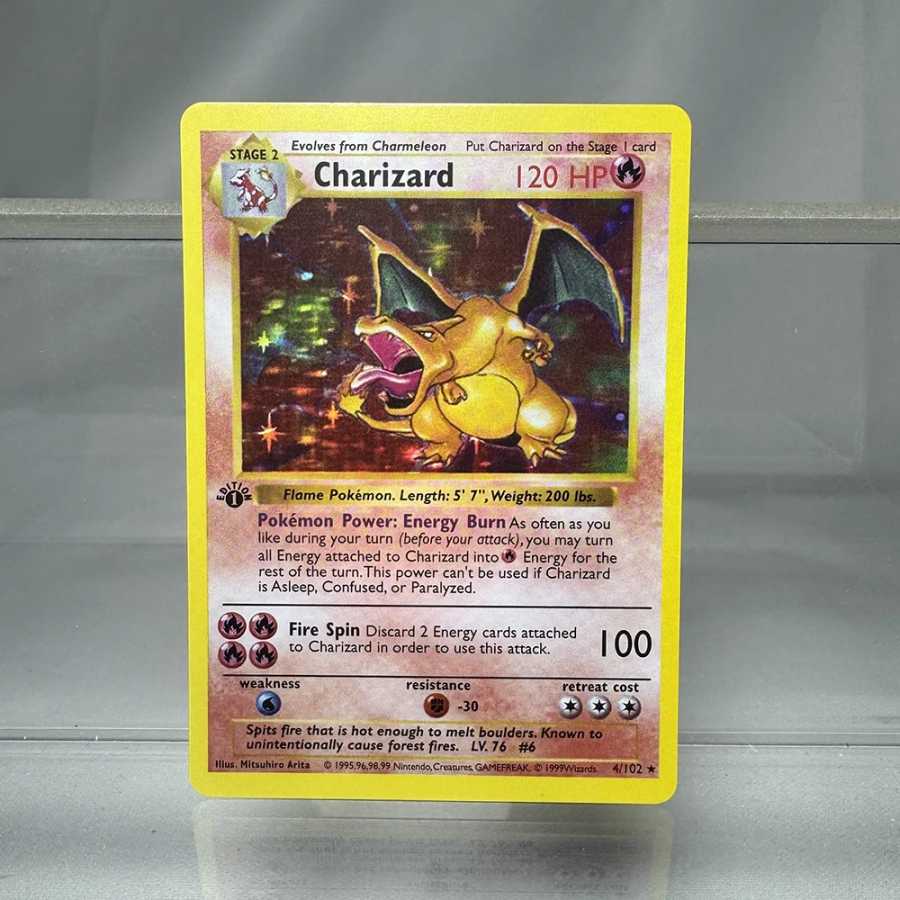 Карты PKM, 1-е издание Charizard Blastoise Dragonite 1996, базовый набор, одиночные фольгированные карты, коллекционные карты для игр, карты PTCG Proxy Игровые фигурки и трансформеры
