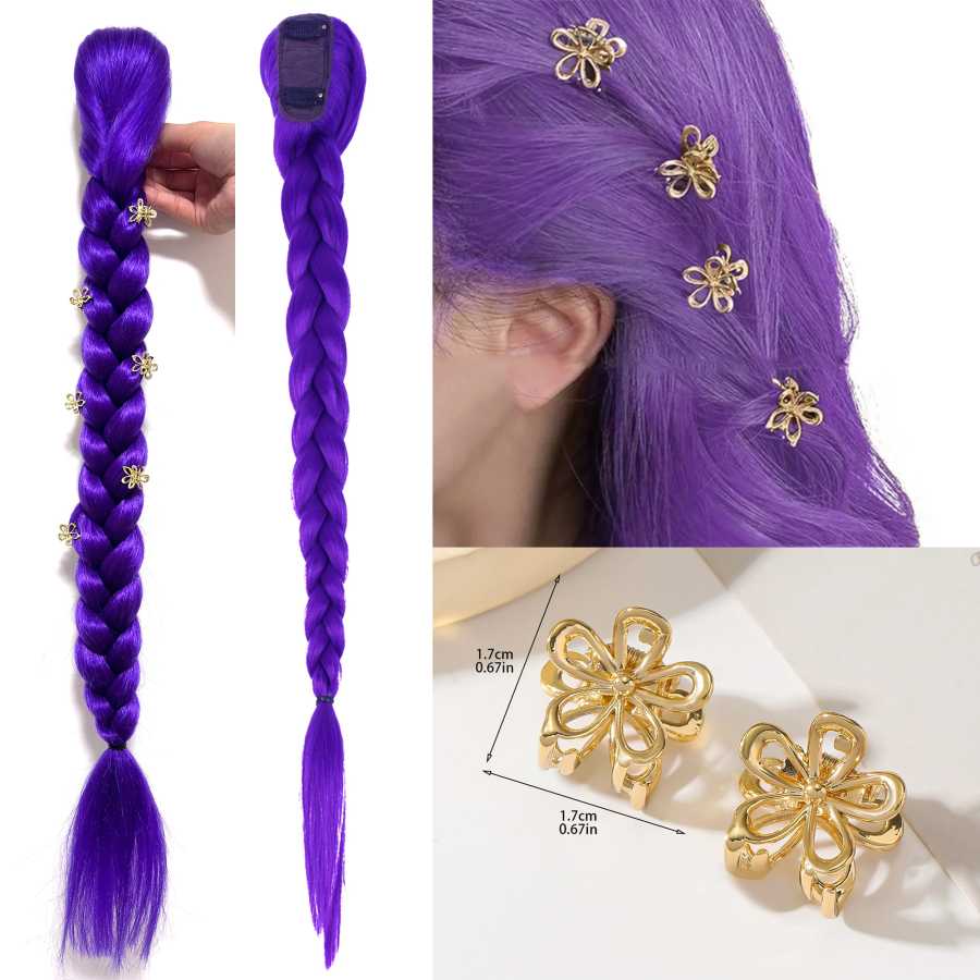 Фотография №2 товара Синтетические волосы для косплея Rumi Purple Braids, 26 дюймов, легко
