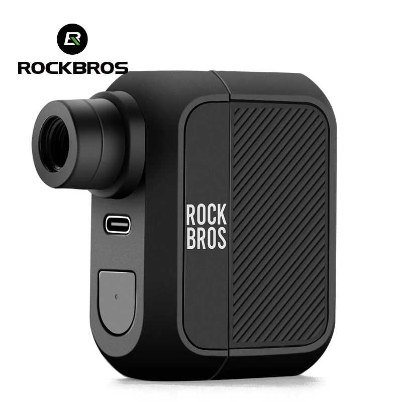 Электрический воздушный насос ROCKBROS, Портативный велосипедный насос на 100 фунтов /кв. дюйм, Воздушный компрессор, Перезаряжаемый насос для накачки шин, Емкость аккумулятора 300 мАч Велоспорт