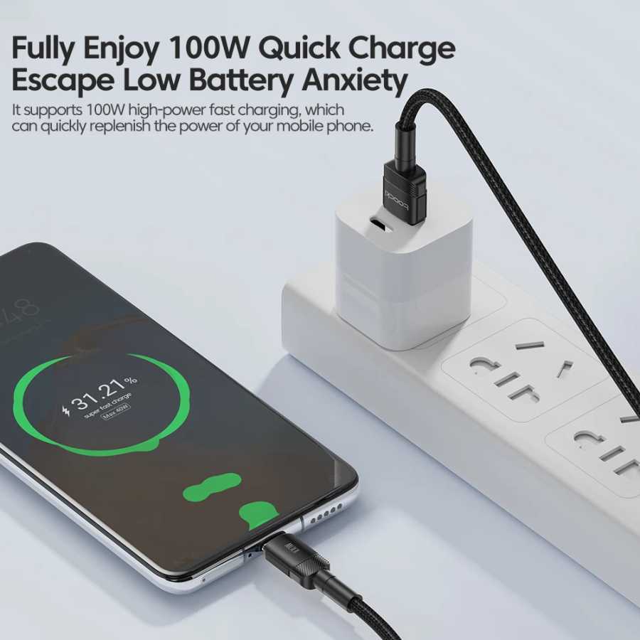 Фотография №1 товара Toocki 6A USB-кабель типа C для Xiaomi POCO Samsung Huawei