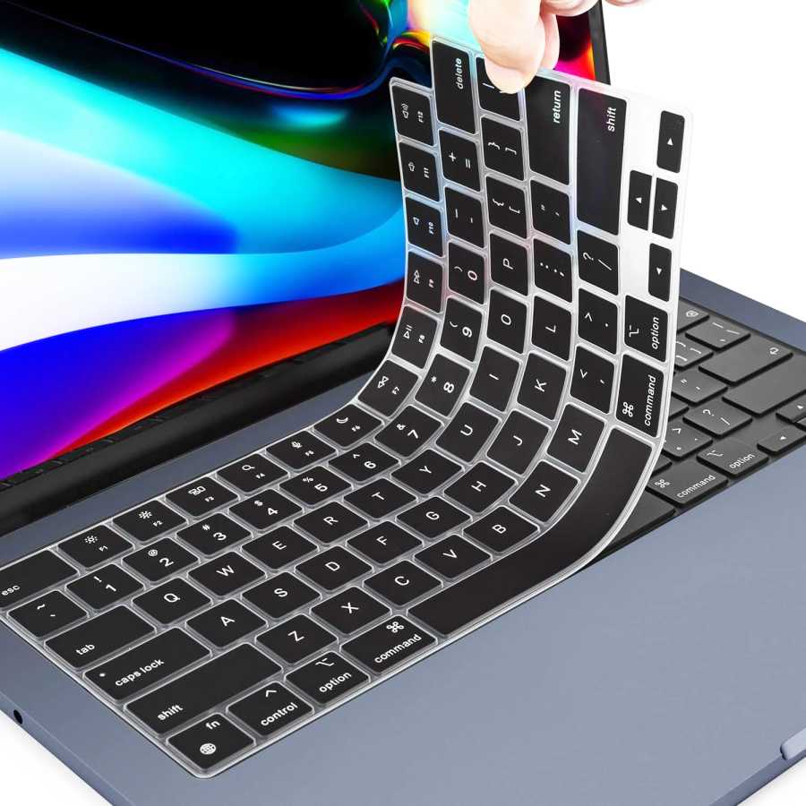 Чехол для клавиатуры MacBook Air 13,6 15 дюймов M4/M3 Pro14 "13" 16 " (макет Великобритании/США) силикагелевая кожа A2941A2918 A3113 A3114 A2992 A2337 Аксессуары для ноутбуков