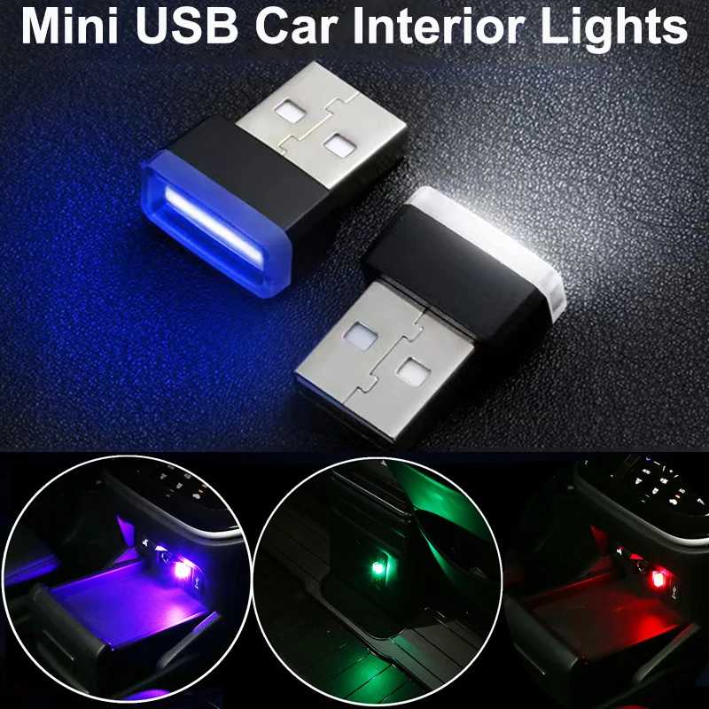 Автомобильный светодиодный светильник USB-лампа для настроения Атмосферный светильник Авто интерьер Plug and Play Декоративная лампа Универсальная декоративная лампа окружающего освещения Автомобильные фары