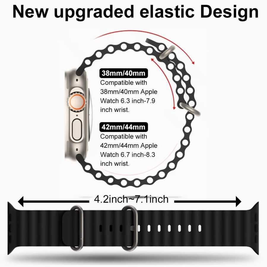 Фотография №3 товара Ремешок Ocean Strap для Apple Watch Band Ultra 3, 2,