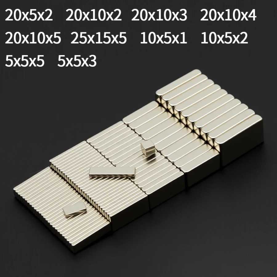 20x10x2 мм 20x10x3 мм Блок сверхсильный магнит Мощные неодимовые магниты N35 NdfeB Постоянный магнитный магнит Imanes Магнит на холодильник Крепеж и скобяные изделия