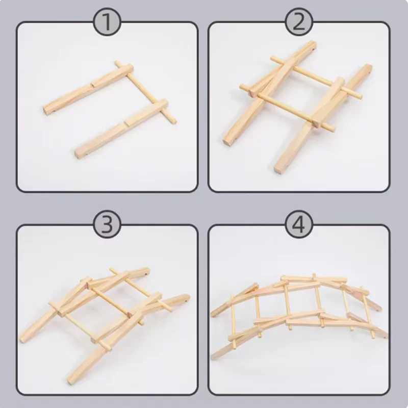 Фотография №5 товара DIY строительные наборы моделей для сборки, деревянная модель моста, Монтессори,