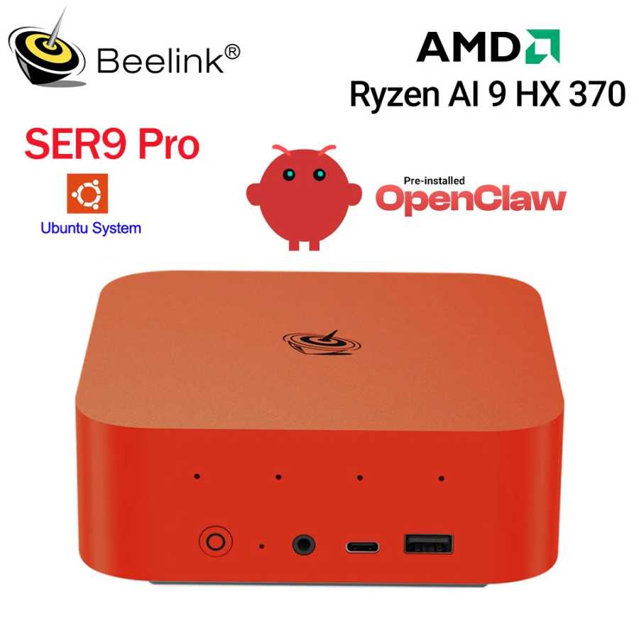Игровой ПК Beelink SER10 Max HX470 / SER9 Pro с AMD Ryzen AI9 HX370, мощный ИИ-компьютер, 32 ГБ DDR5, 1 ТБ NVMe H255, PCIe 4.0 SSD, настольный компьютер Мини-ПК