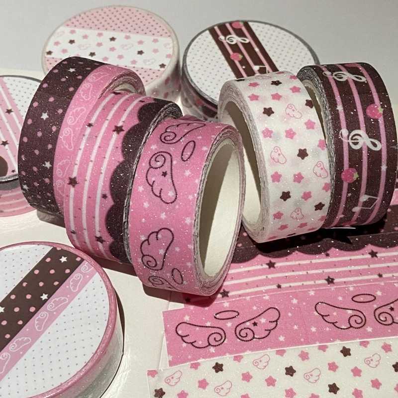 MINKYS новые кавайные сверкающие крылья любви, ландшафтный дизайн, лента Васи, журнал, сделай сам, декоративные маскирующие ленты, канцелярские принадлежности Скотчи, клеи и зажимы