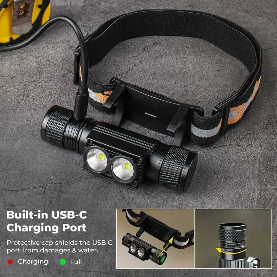 Фотография №2 товара SOFIRN H25L 1200LM USB перезаряжаемый налобный фонарь с аккумулятором 18650