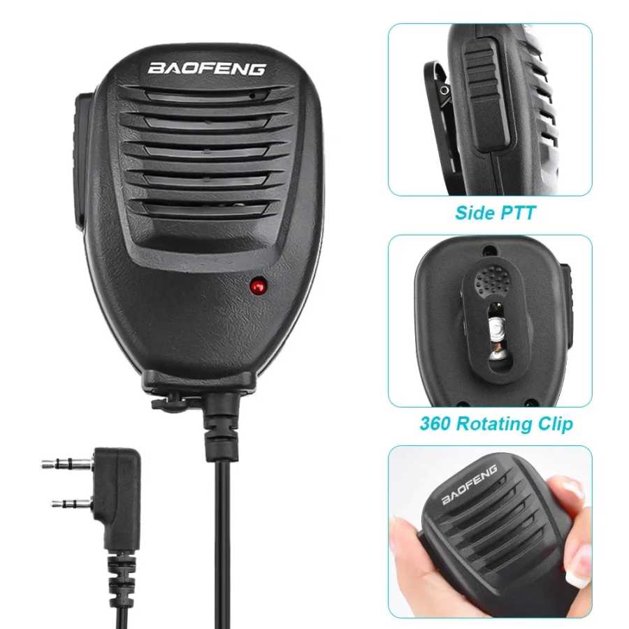 Фотография №2 товара Микрофон-громкоговоритель Baofeng PTT для раций UV-5R, UV-16, UV-13, UV-21, QuanSheng