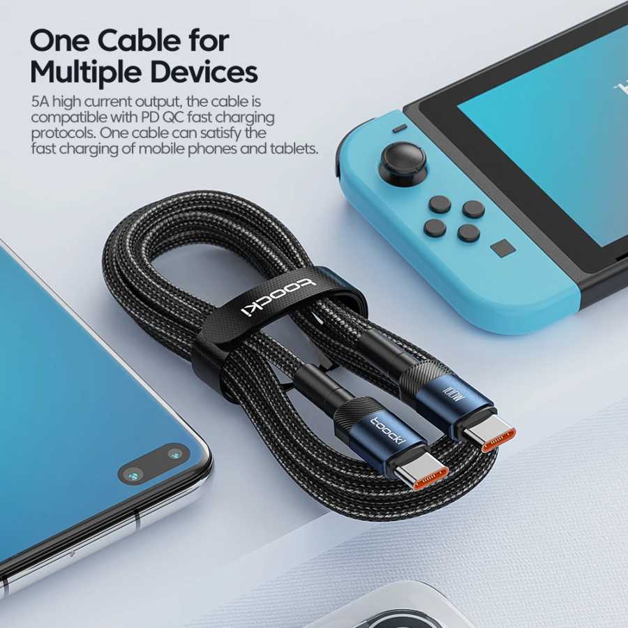 Фотография №5 товара Toocki 100 Вт USB C To Type C Кабель PD3.0