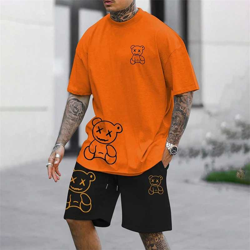 Фотография №1 товара 2024 Fun Bear Harajuku футболка мужская летняя свободная повседневная пара