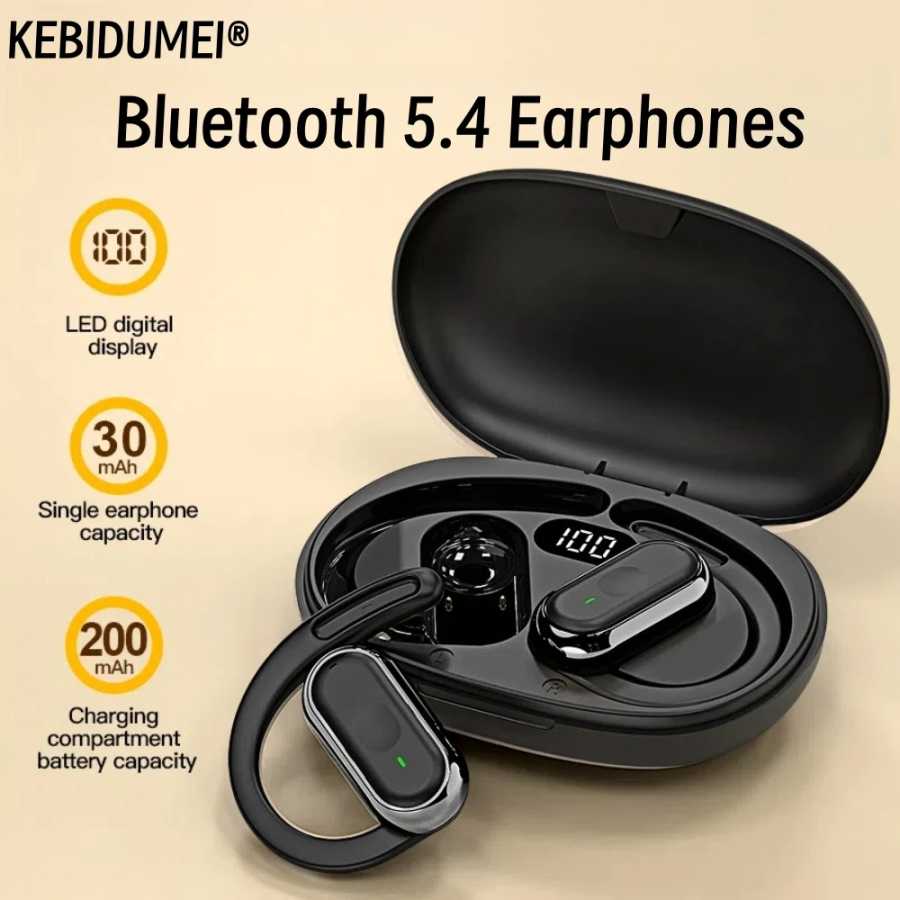 Фотография №3 товара Беспроводные наушники Bluetooth-гарнитура умные регулируемые сенсорные спортивные водонепроницаемые наушники стерео