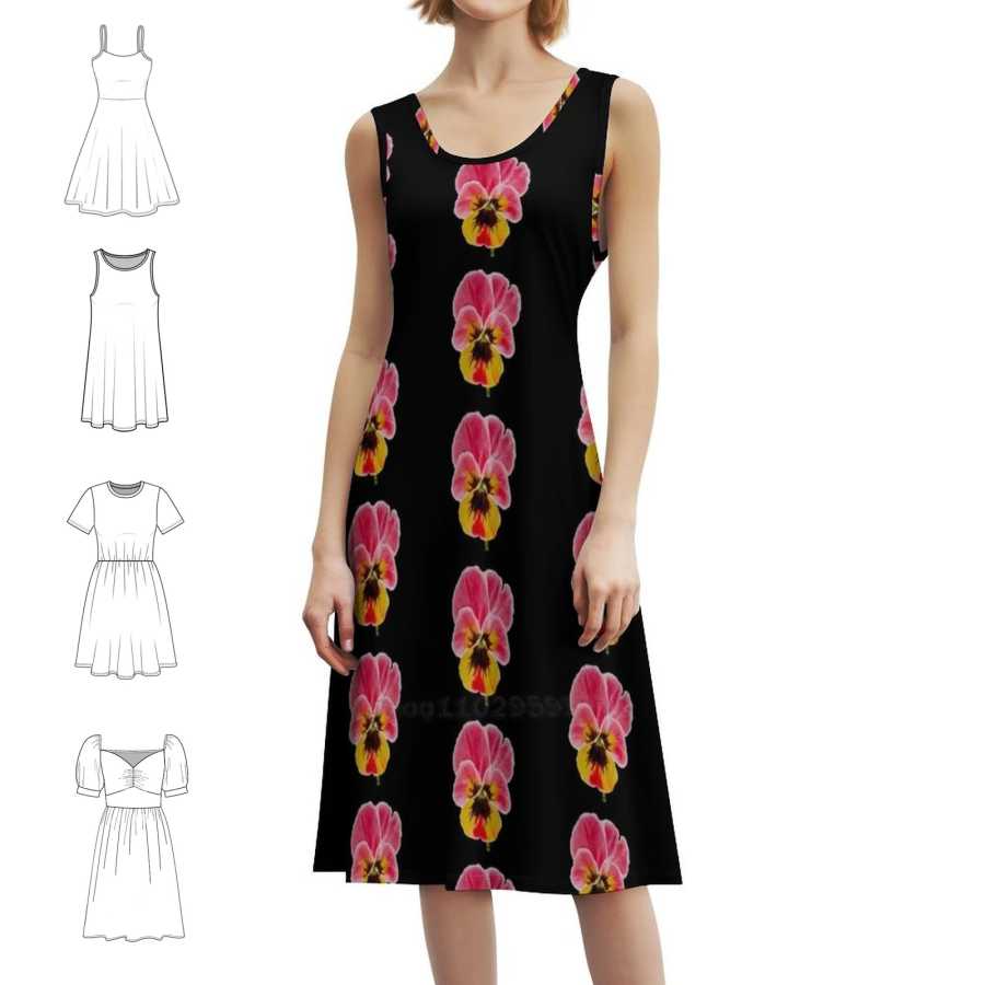 Pansy Korean Style Dress For Women Elegant Casual Dress For Party Or Daily Wear Pansy Pansy Art With Pansy Pansy Phone Dress Индивидуальные платья