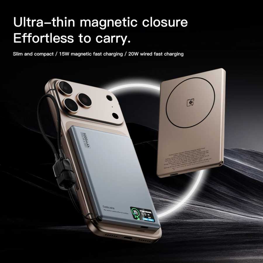 Умный дисплейный беспроводной зарядный повербанк для Magsafe iPhone 17, внешний аккумулятор для Apple Watch 10 9 8 Аксессуары для мобильных телефонов