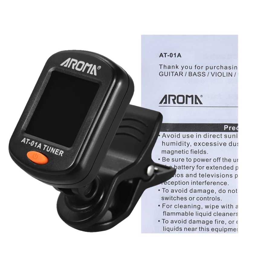 Фотография №4 товара Гитарный тюнер AROMA AT-01A, вращающийся тюнер с зажимом, ЖК-дисплей для