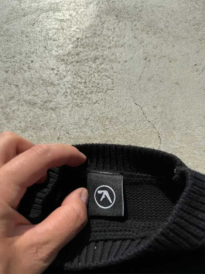 Фотография №2 товара Мужской свитер Y2K Aphex Twin Knit, пуловеры большого размера, готический