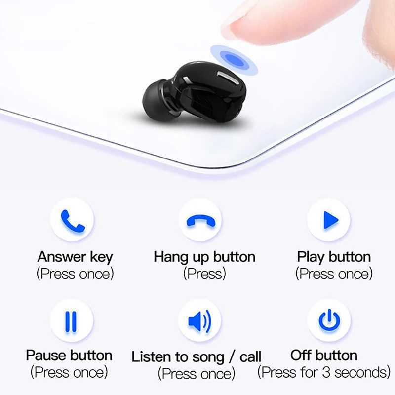 Фотография №1 товара X9 Беспроводные наушники Bluetooth 5.0 с микрофоном-вкладышем Спортивные водонепроницаемые наушники
