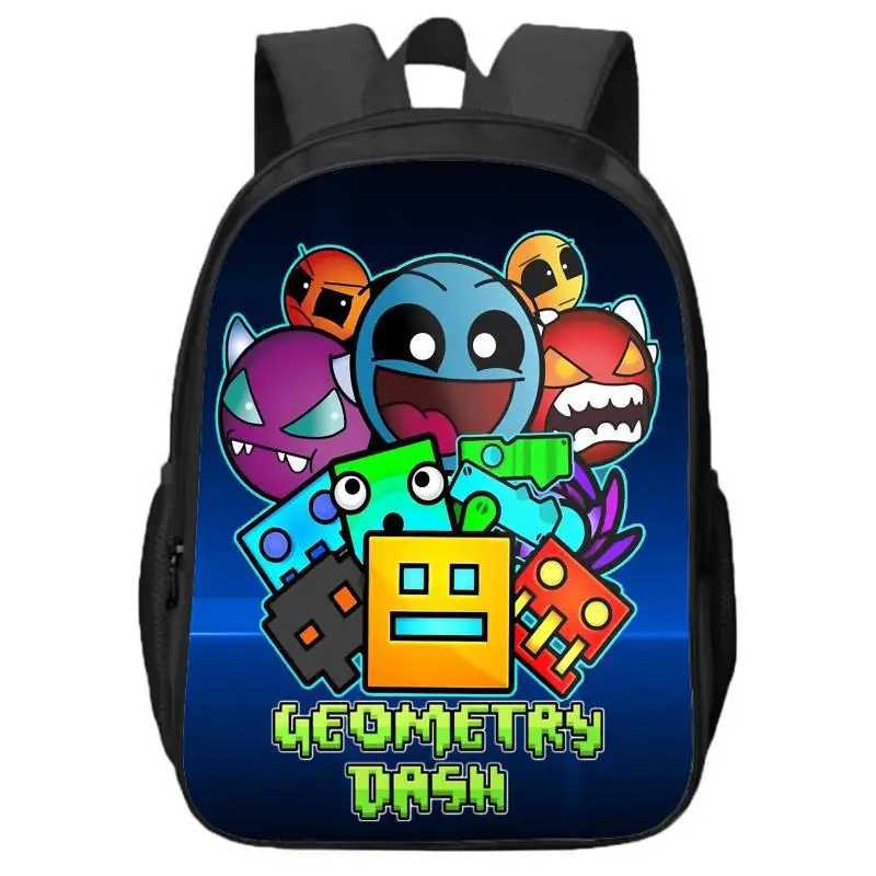 Двухслойный рюкзак Geometry Dash для учащихся начальной и средней школы и детей Школьные рюкзаки