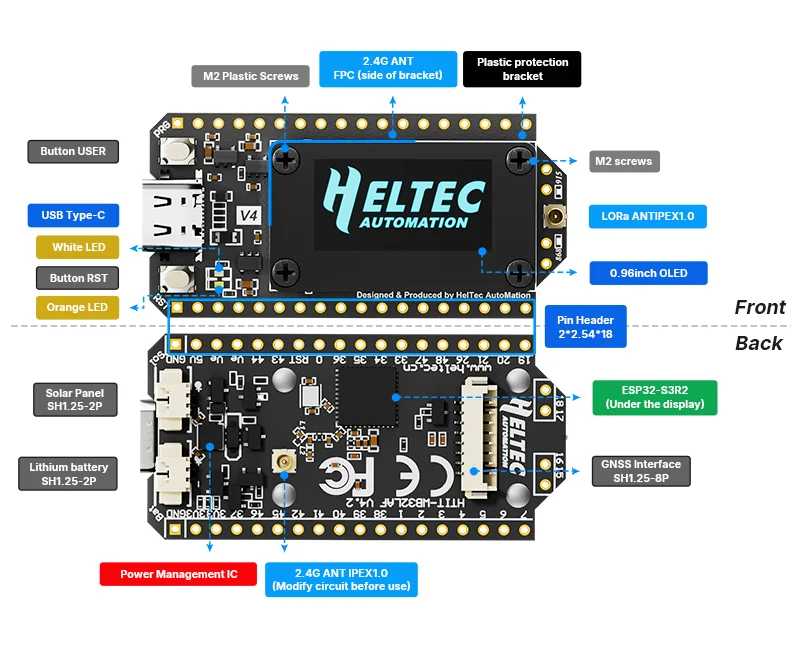 Фотография №4 товара Heltec V4 LoRa 32 ESP32-S3 SX1262 28dBm Высокомощный Meshcore-узел Meshtastic