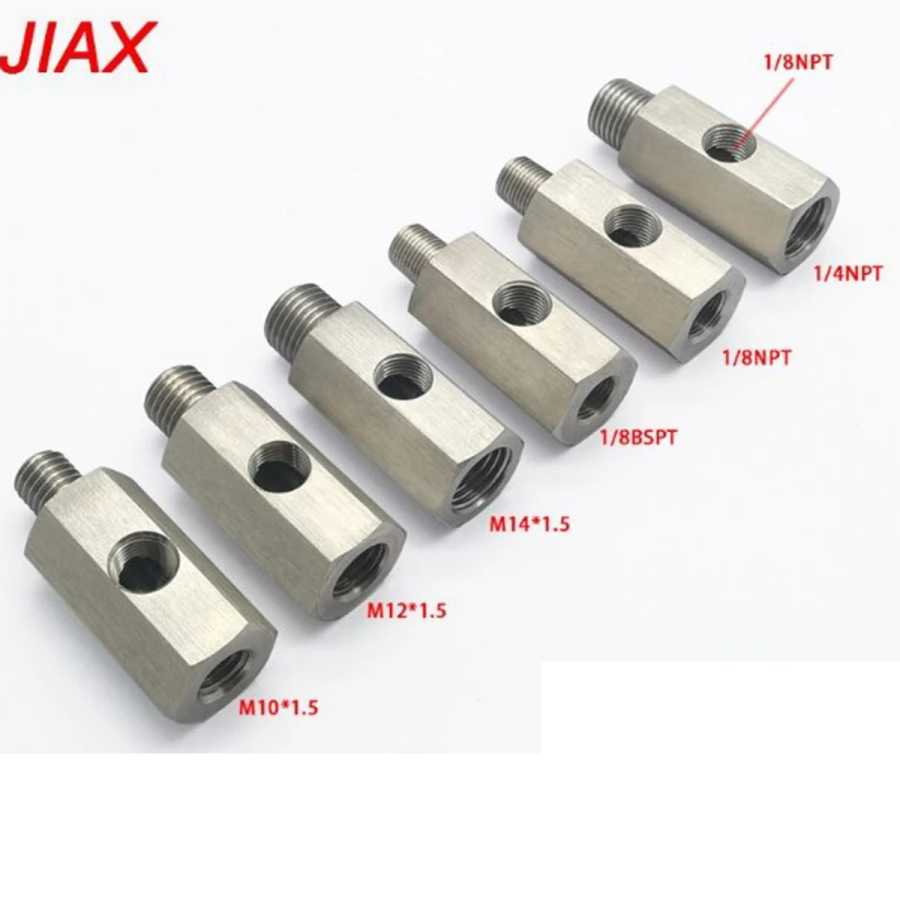 Боковые отверстия из нержавеющей стали 1/8 "NPT, гнездо M12 M10 M14 1/8NPT 1/4NPT, разъем датчика давления масла, адаптер для калибра линии подачи Автомобильный Датчики