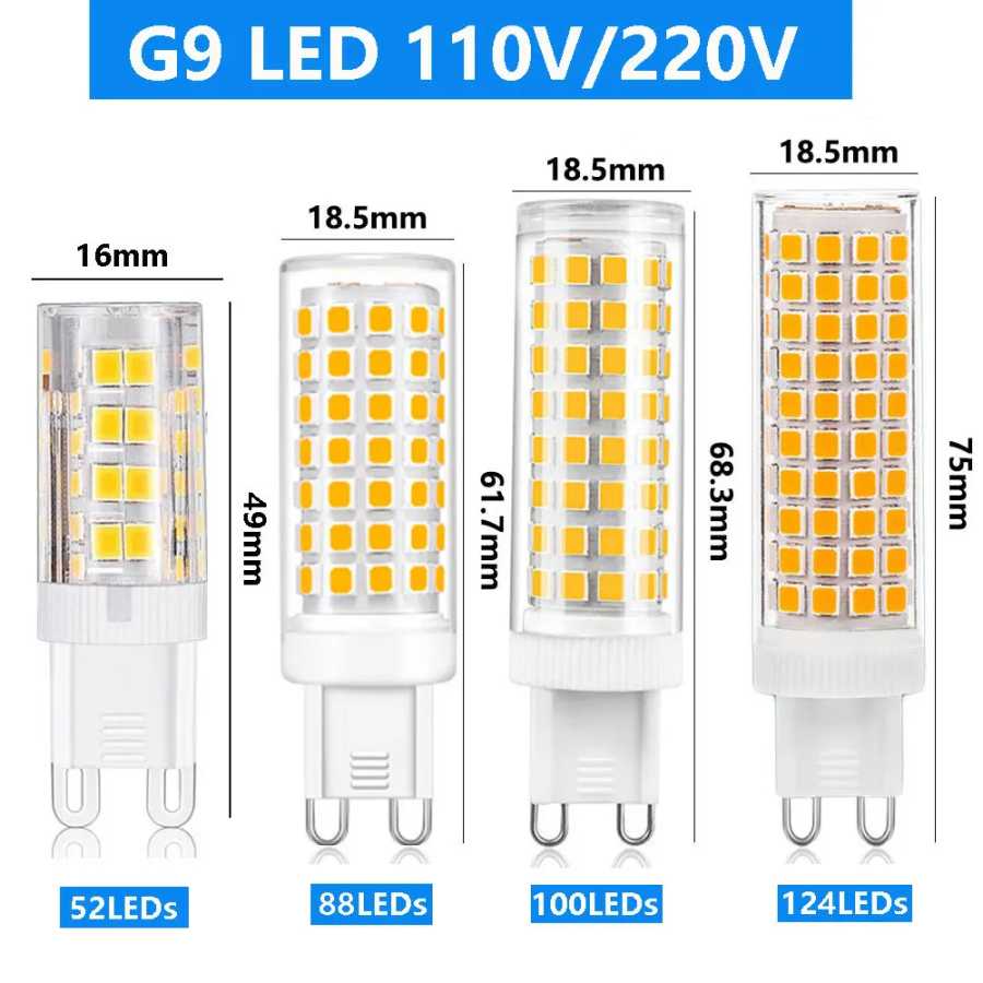 5W 9W 15W 20W 25W G9 Светодиодная кукурузная лампа SMD 2835 AC 220V 110V Супер яркая замена галогенной лампы 30W прожектор теплый холодный белый Лампочки и световые трубки