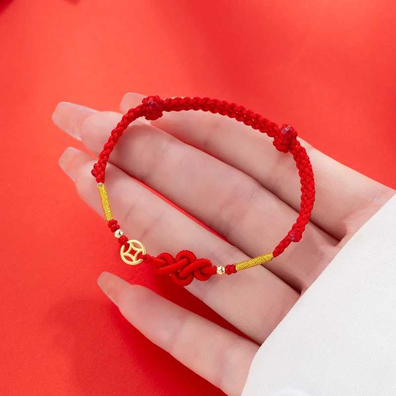 Фотография №3 товара Модные простые браслеты с красной веревкой Lucky Knot для женщин