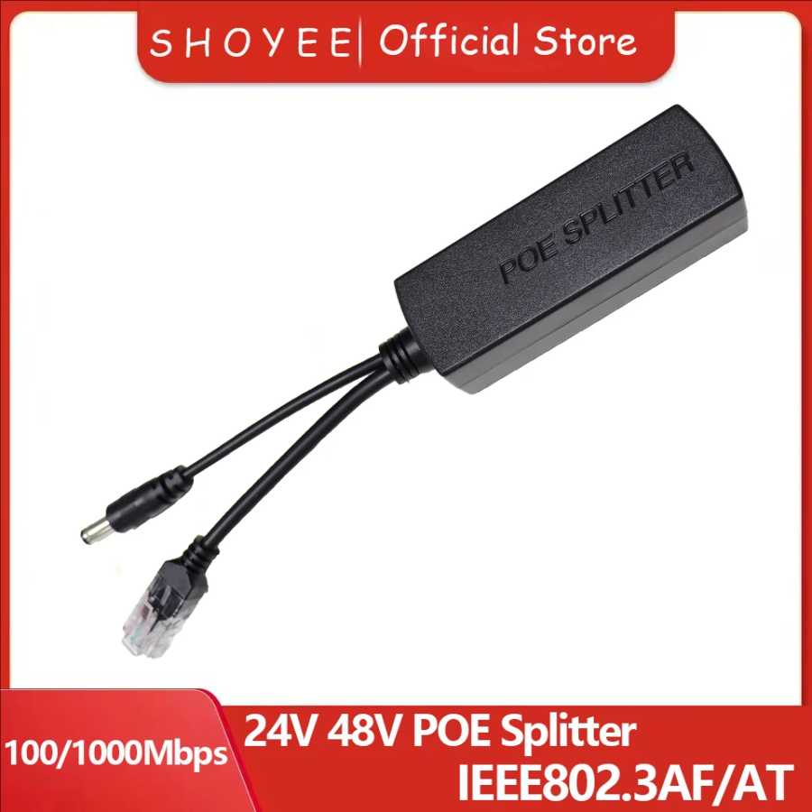 Разветвитель POE от 24 В/48 В до 12 В/5 В IEEE 802.3af Выходная мощность через Ethernet-сплиттер Адаптер Система безопасности (Plug and Play) Доступ к автоматизации здания
