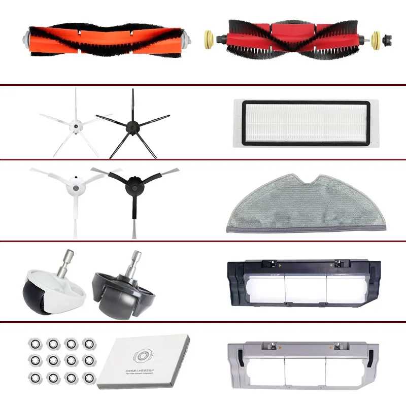 Аксессуары для робота-пылесоса Xiaomi Roborock S5 S6 Pure S60 S65 S50 E25 E4, крышка основной щетки, швабра, колесо, боковая щетка, фильтр Запчасти для бытовой техники