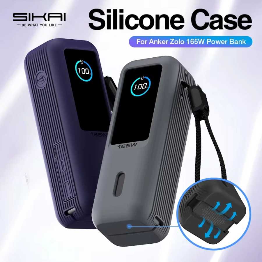 Чехол-пауэрбанк SIKAI из силикона для Anker Zolo 25000 мАч 165 Вт с отсеком для карт TF/SIM Аксессуары для мобильных телефонов