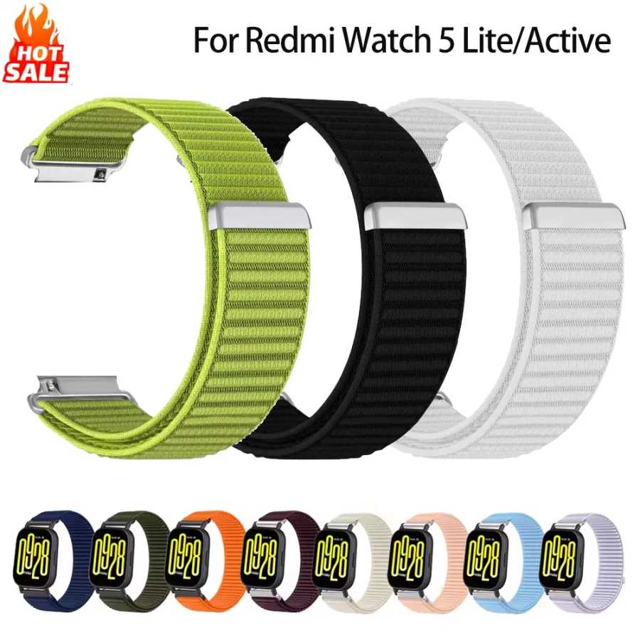Нейлоновый ремешок с петлей для Redmi Watch 5 active/5Lite, металлический браслет, аксессуары для умных часов, 22 мм, браслет Correa XIAOMI Redmi 5 Lite Аксессуары для часов