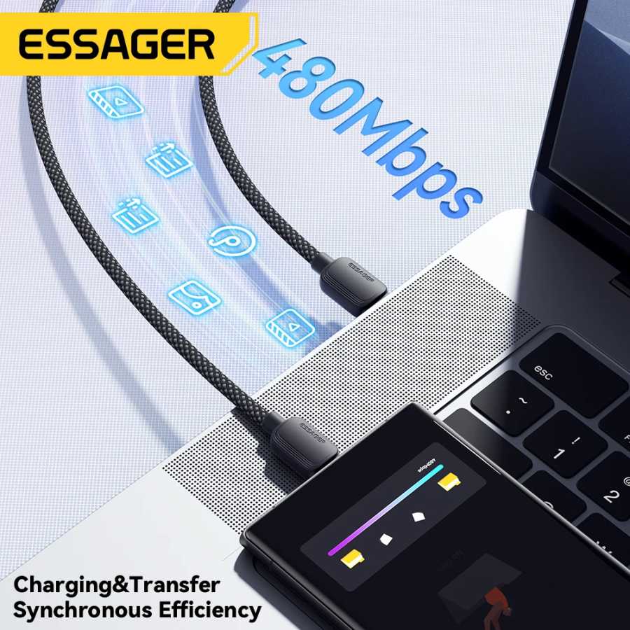 Фотография №5 товара Essager USB C To Type C Кабель 5A PD 100W