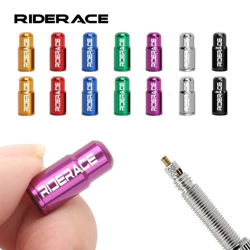 RIDERACE Крышка клапана для велосипедных шин из алюминиевого сплава с ЧПУ MTB, дорожная велосипедная трубка, крышка газового сопла для клапана FV Presta, пылезащитная Велоспорт