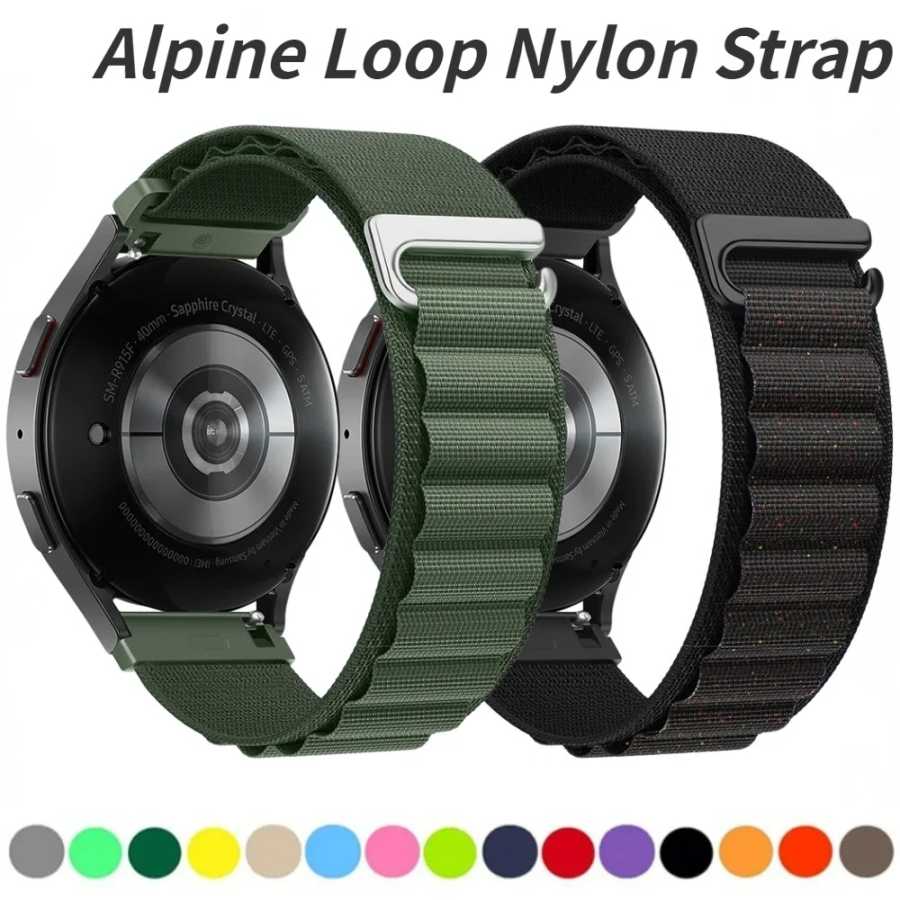 Ремешок Alpine Loop 22 мм 20 мм для Samsung Galaxy Watch 7/6/5/4/3, нейлоновый ремешок для Huawei Watch 5/GT6/GT5/GT4 3 Pro/Amazfit GTR 4/GTS 