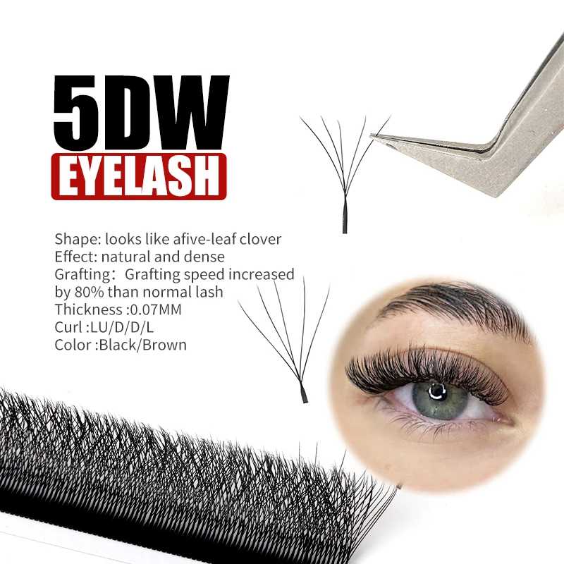 Фотография №3 товара FADVAN YY/3D/4D/5D/6D W Форма ресниц M/C/D Curl Готовые объемные вееры