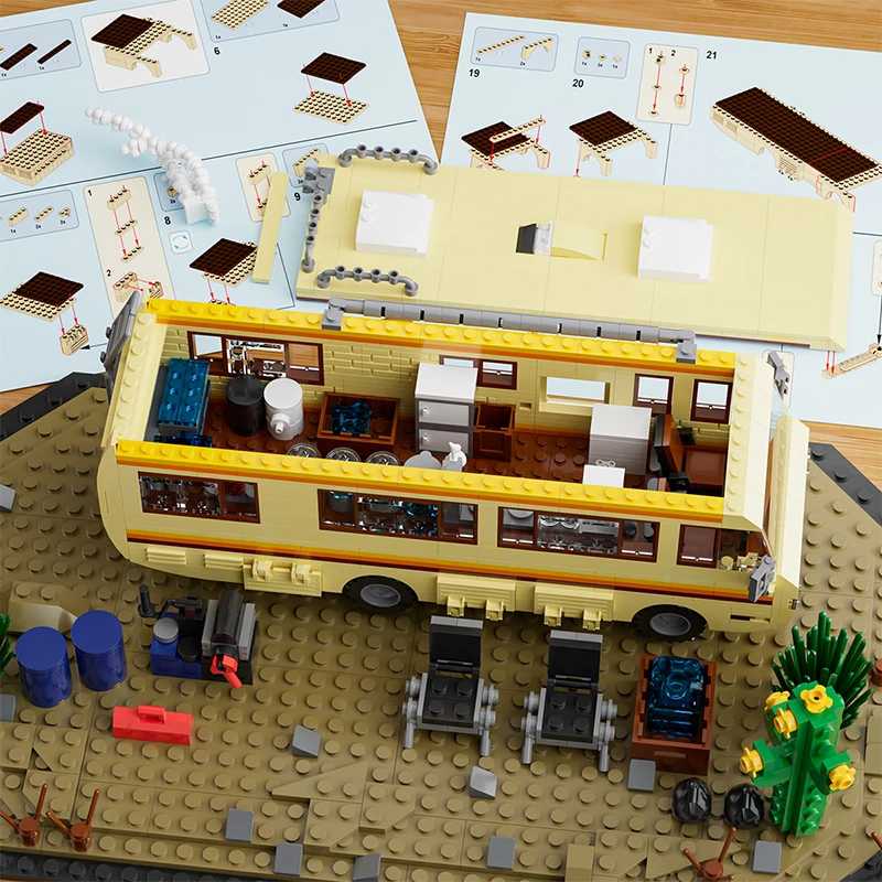 Фотография №4 товара Технический Breaking Bad RV Adventure Camper Bus Модель автомобиля Строительные