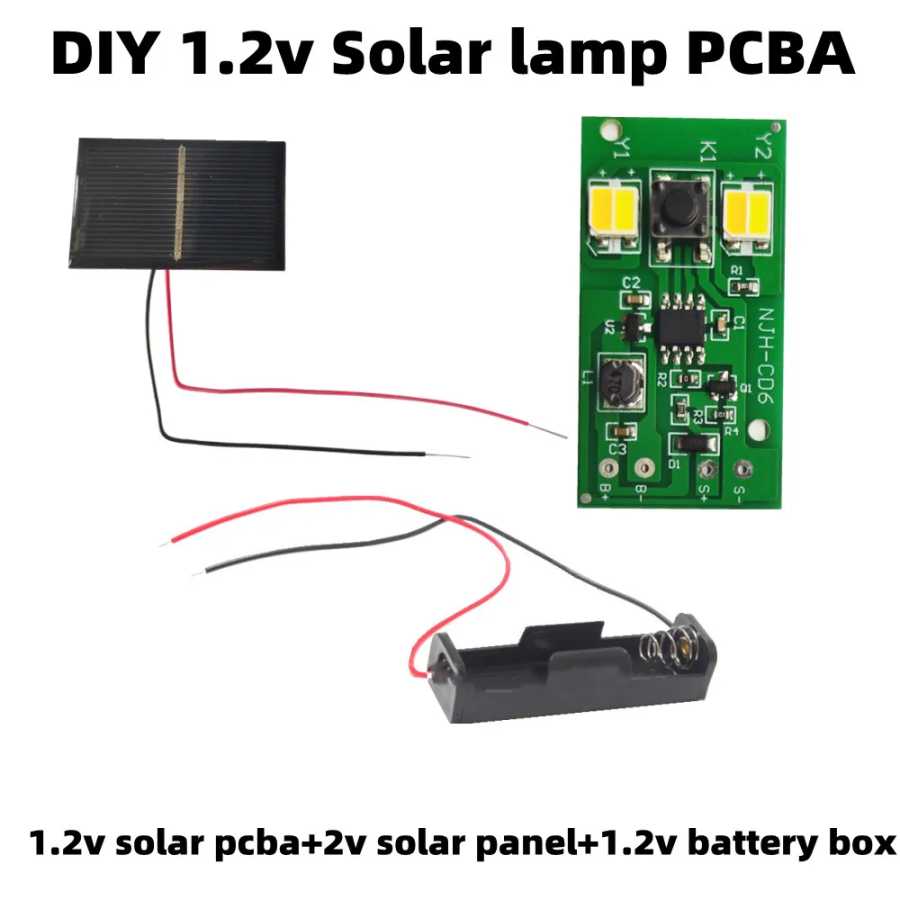 Diy1,2 В белый свет + теплый свет солнечная лампа PCBA солнечная погребенная лампа газонная лампа контрольная лампа набор панелей Электрика