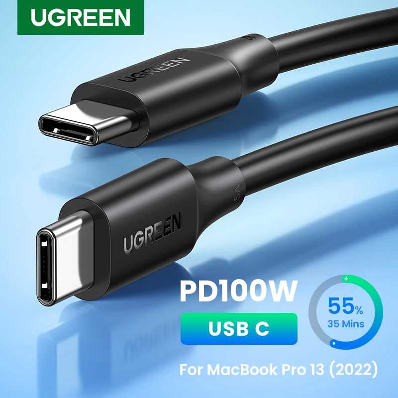 UGREEN PD100W Кабель USB C &mdash; USB C для iPhone 17 16 MacBook iPad Кабель для быстрой зарядки 5A 100 Вт Тип C Кабель для быстрой зарядки PD USB C Аксессуары для мобильных телефонов