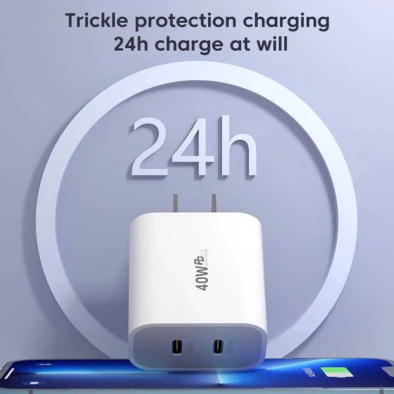 Фотография №3 товара 40 Вт быстрое зарядное устройство 2 порт USB PD зарядное