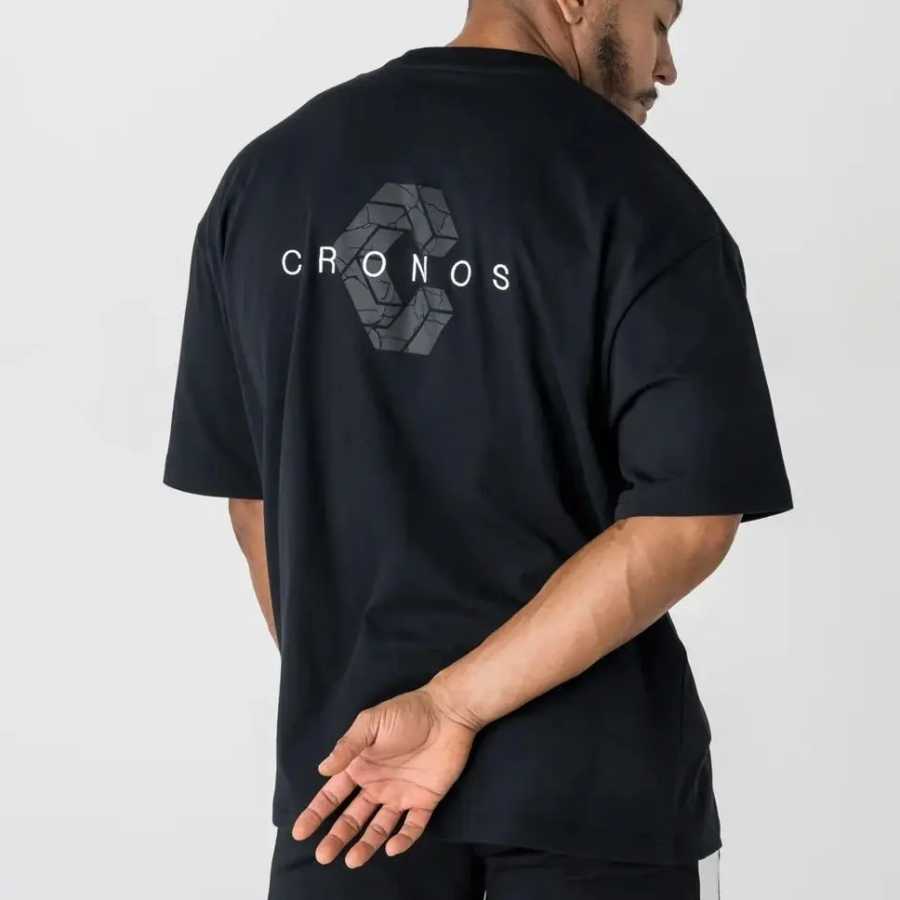 CRONOS SIGNATURE ACCENT мужские футболки винтажные повседневные футболки с короткими рукавами хлопковая мужская одежда большого размера уличная футболка с круглым вырезом Y2k Футболки и майки
