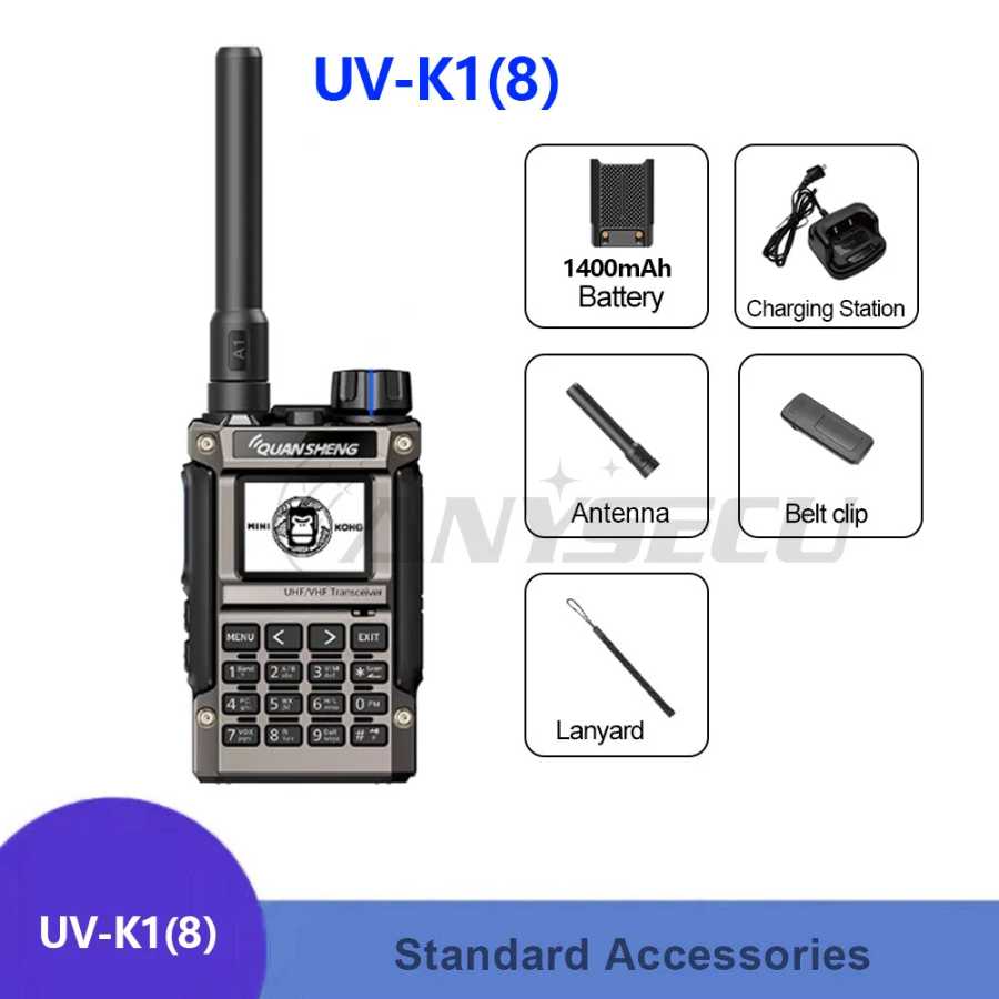 Фотография №5 товара Quansheng UV-K1(8) Air Band Walkie Talkie Беспроводная частота Копия Type-C
