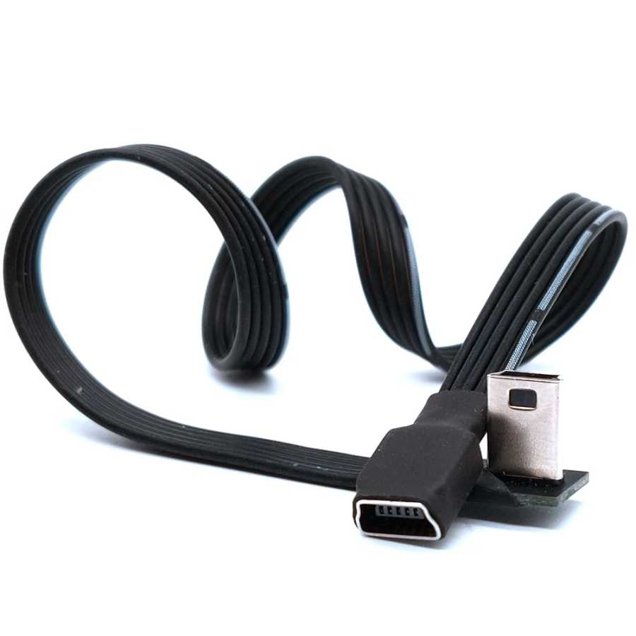 Фотография №1 товара 5 см мини-USB 5-контактный удлинительный адаптер «папа-мама» 90 градусов левый,