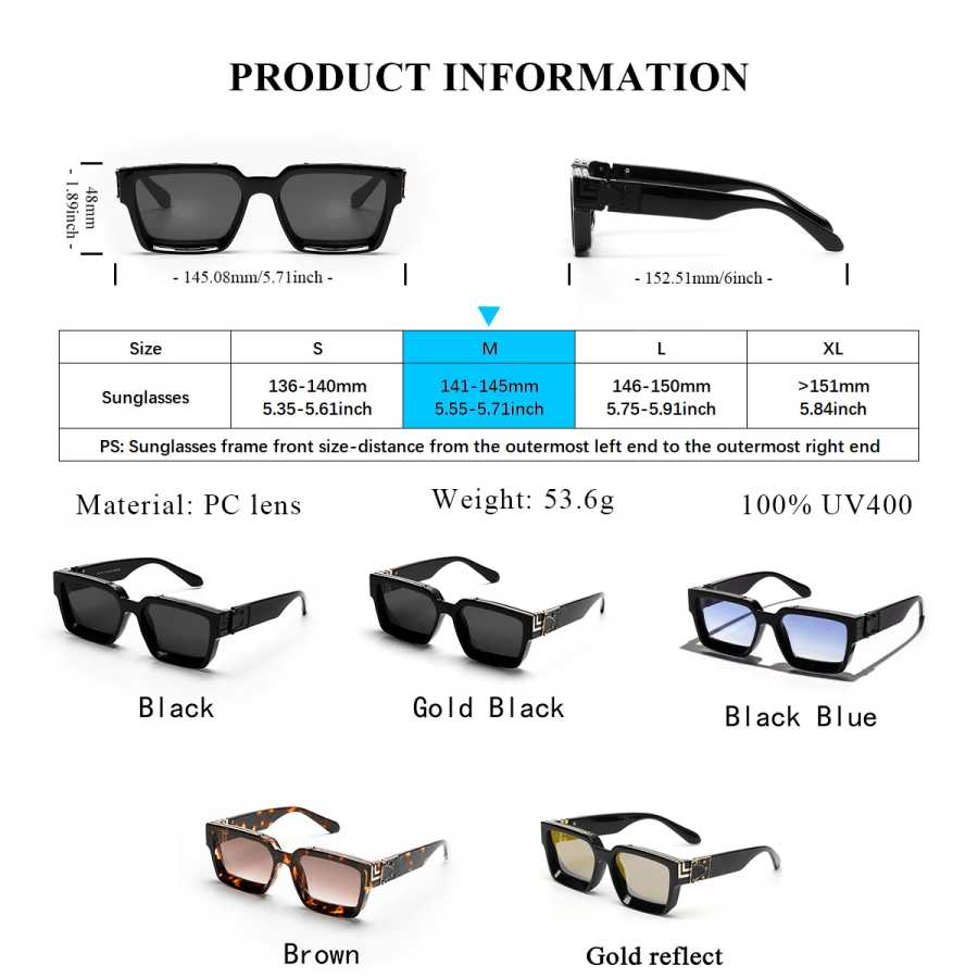 Фотография №4 товара Солнцезащитные очки Ruiao Retro Black Millionaire Shades Luxury 2026 для