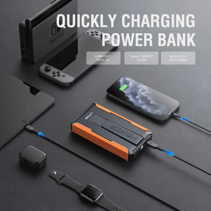 Фотография №2 товара UTRAI автоматический стартер 1400A портативный Power Bank автомобильный стартер аккумуляторный