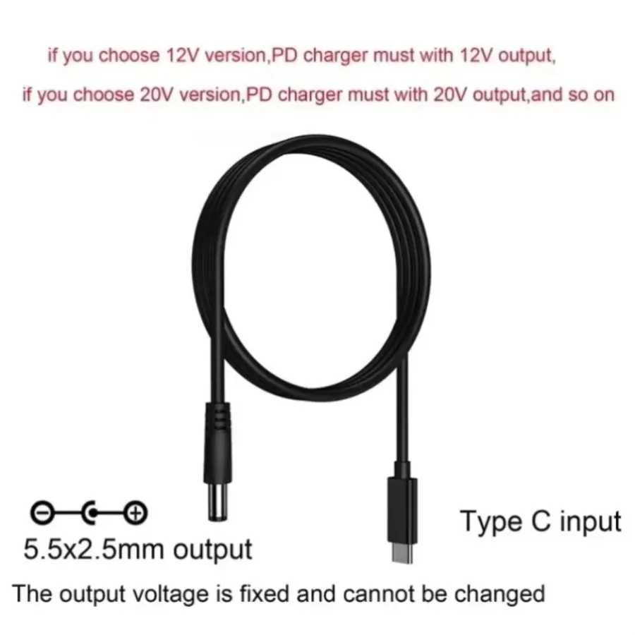 Фотография №4 товара Кабель питания USB-C (9В, 12В, 15В, 20В DC) с разъемом